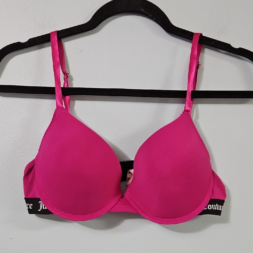 Juicy Couture Pink T-Shirt Push Up Bra Intimates Size 36B